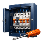 Circuit breaker and distribution panel icon